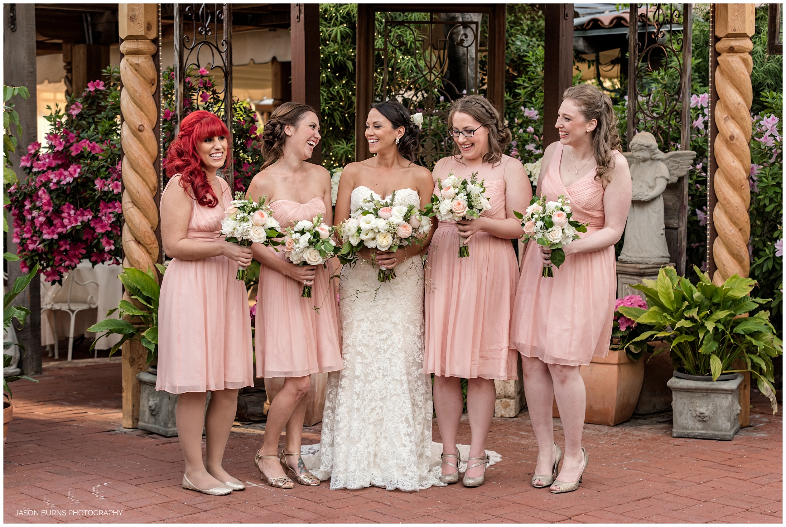 Bride and Bridesmaids at The Hacienda, Santa Ana